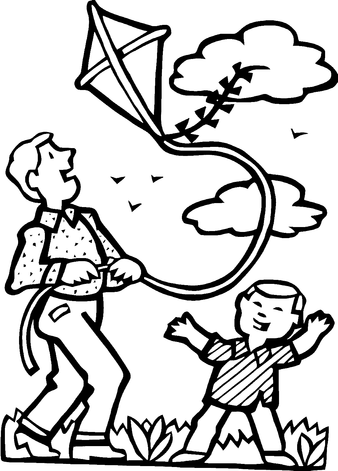 Воздушный змей раскраска для детей