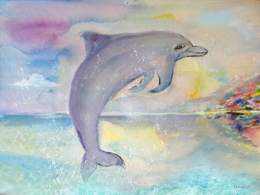 Рисунок красивого дельфина - картинка №12847