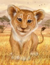 Молодой лев в джунглях - картинка					№11315