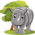 Носорог и дерево - картинка №6594