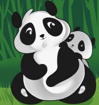 Мама панда с малышом - картинка					№13940
