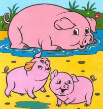 Мама свинья с поросятами - картинка					№14160