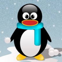 Зимняя картинка пингвина - картинка					№5824