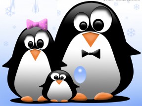 Семья пингвинов - картинка					№10675
