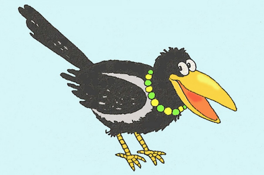Ворона картинка для детей с надписью