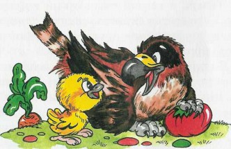 Орел с птенцом и помидоркой - картинка					№10047