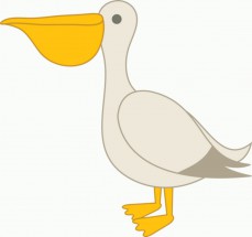 Пеликан с желтым клювом и лапами - картинка					№10040