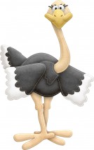 Смешной страус с длинными ресничками - картинка					№12667