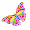 Розовая бабочка с цветными крапинками - картинка №9648