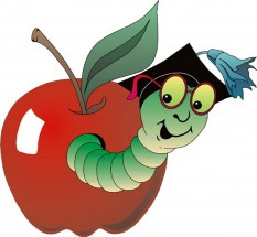 Гусеница в яблоке - картинка					№12107
