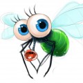 Мультяшная муха с большими глазами - картинка №12757