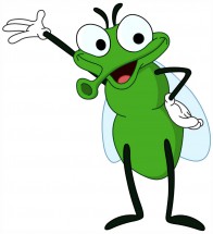 Радостная муха зеленого цвета - картинка					№12048