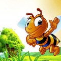 Пчела на фоне природы - картинка №12941