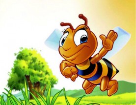 Пчела на фоне природы - картинка					№12941