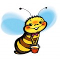 Щекастая пчела с полным ведром меда - картинка №8623