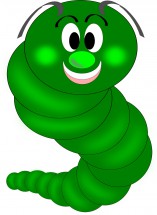 Огромный жирный зеленый червяк - картинка					№12734