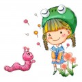 Розовый червяк и маленькая девочка - картинка №8550