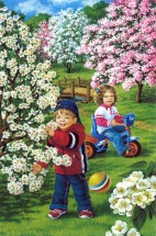 Весна в цветущем саду - картинка					№10658
