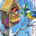 Птички в скворечнике весной - картинка №10422