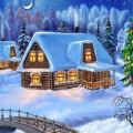 Зимний вечер в деревне - картинка №12608
