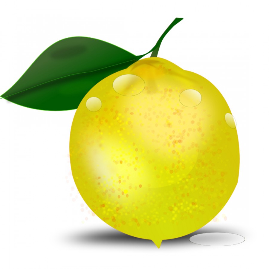 Лимон с листочком - картинка №10697