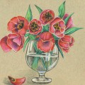 Красные тюльпаны в бокале - картинка №14071