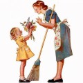 Дочь дарит маме цветы - картинка №13310