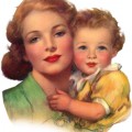 Мама с малышом в стиле ретро - картинка №9451