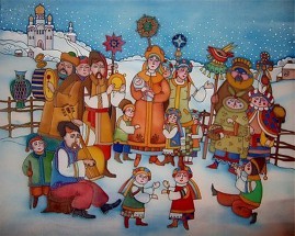 Рождество в селе - картинка					№13166
