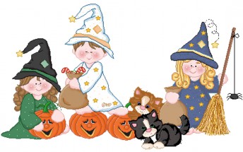 Дети празднуют хэллоуин - картинка					№13033