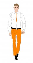 Мужские оранжевые брюки - картинка					№12227