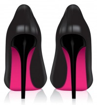Черные туфли с розовой подошвой - картинка					№9991