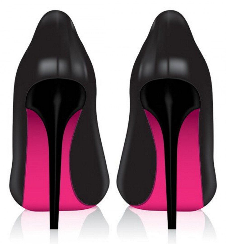 Черные туфли с розовой подошвой - картинка №9991