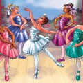 Много разноцветных балерин на сцене - картинка №11067
