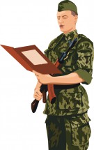 Военный зачитывает присягу - картинка					№10735