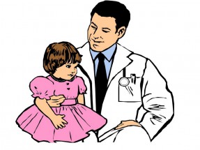 Врач и пациентка в розовом платье - картинка					№11350