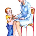 Женщина врач слушает ребенка - картинка №12420