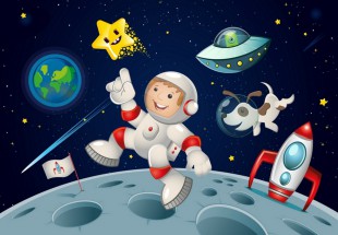 Космонавт на Луне - картинка					№10711