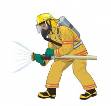 Пожарник в работе - картинка					№12520