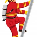 Пожарник на лестнице - картинка №12545
