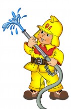 Пожарник тушит пламя - картинка					№11715