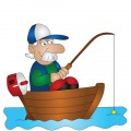 Рыбак на моторной лодке - картинка №12953