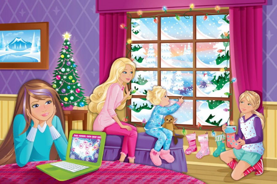 Барби с семейством смотрят в окно - картинка №11839