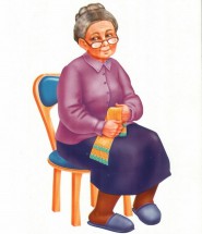 Бабушка в тапочках - картинка					№9228