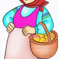 Бабушка с корзинкой пирожков - картинка №10170