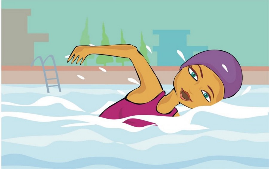 Женщина плывет в бассейне - картинка №12282
